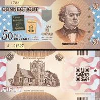 *USA 50 Dollars 2014 5. štát - Connecticut, polymer - Kliknutím na obrázok zatvorte -